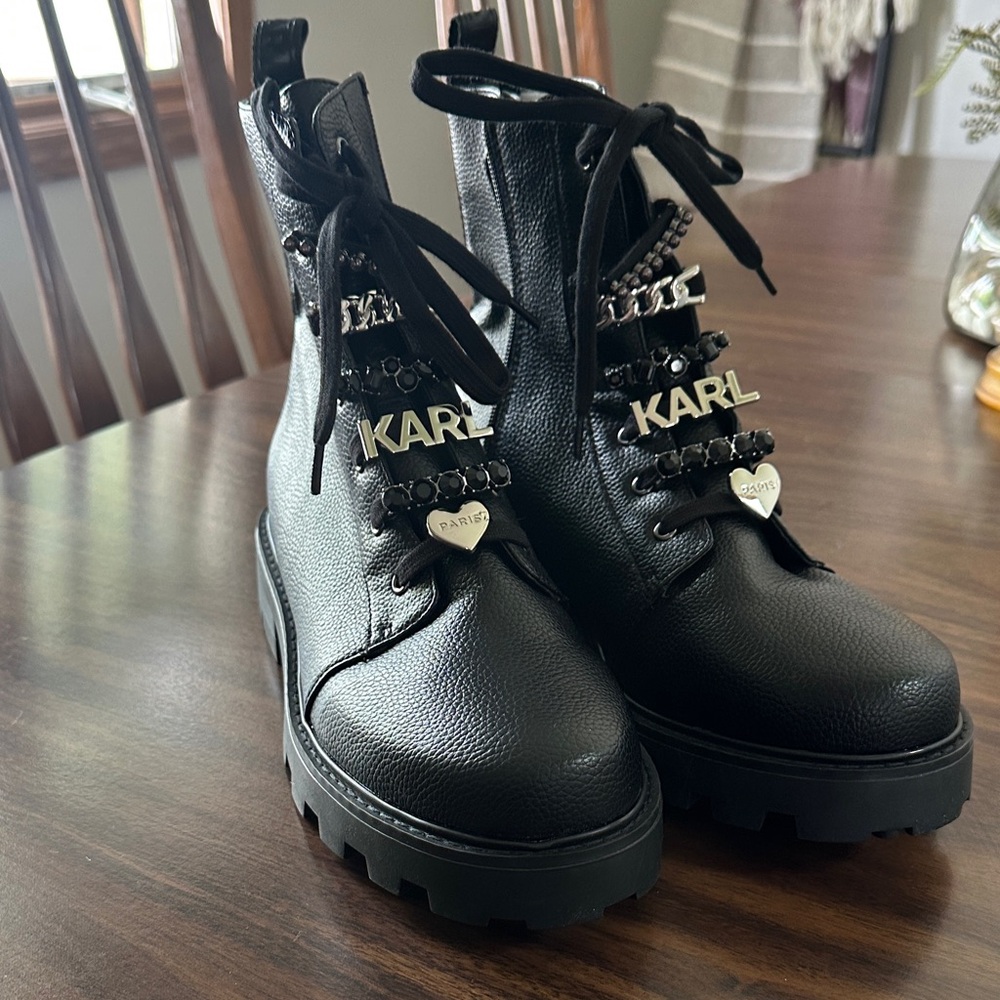 Karl Lagerfeld MELA COMBAT BOOT - size 11 NWOT